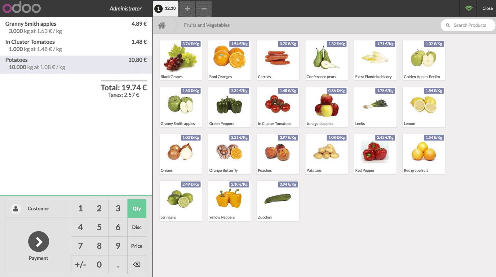 odoo product interface 