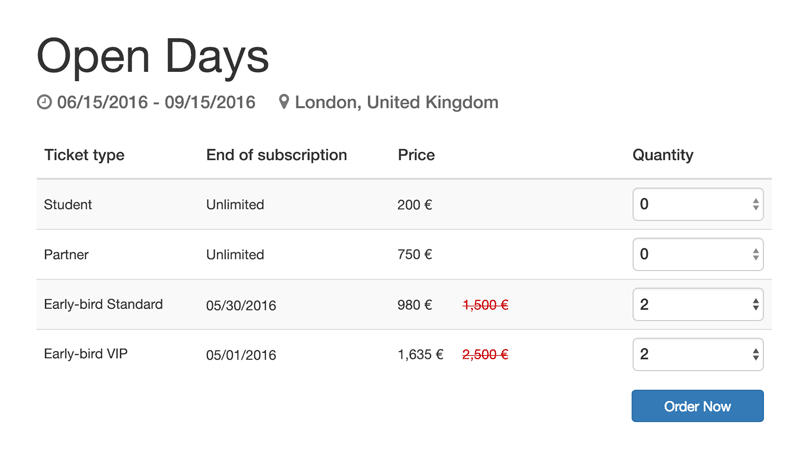 ticket selling system through odoo